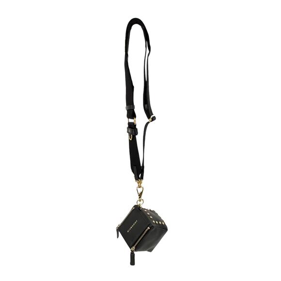 GIVENCHY Mini Pandora Cube Leather Pouch Bag with Crossbody Webbing Strap - Picture 1 of 16